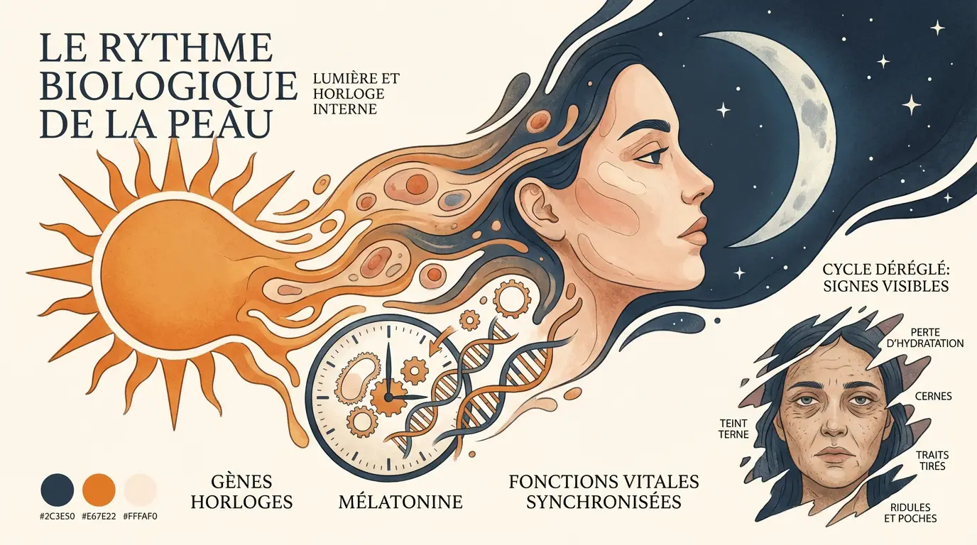 Infographie sur le rythme biologique de la peau