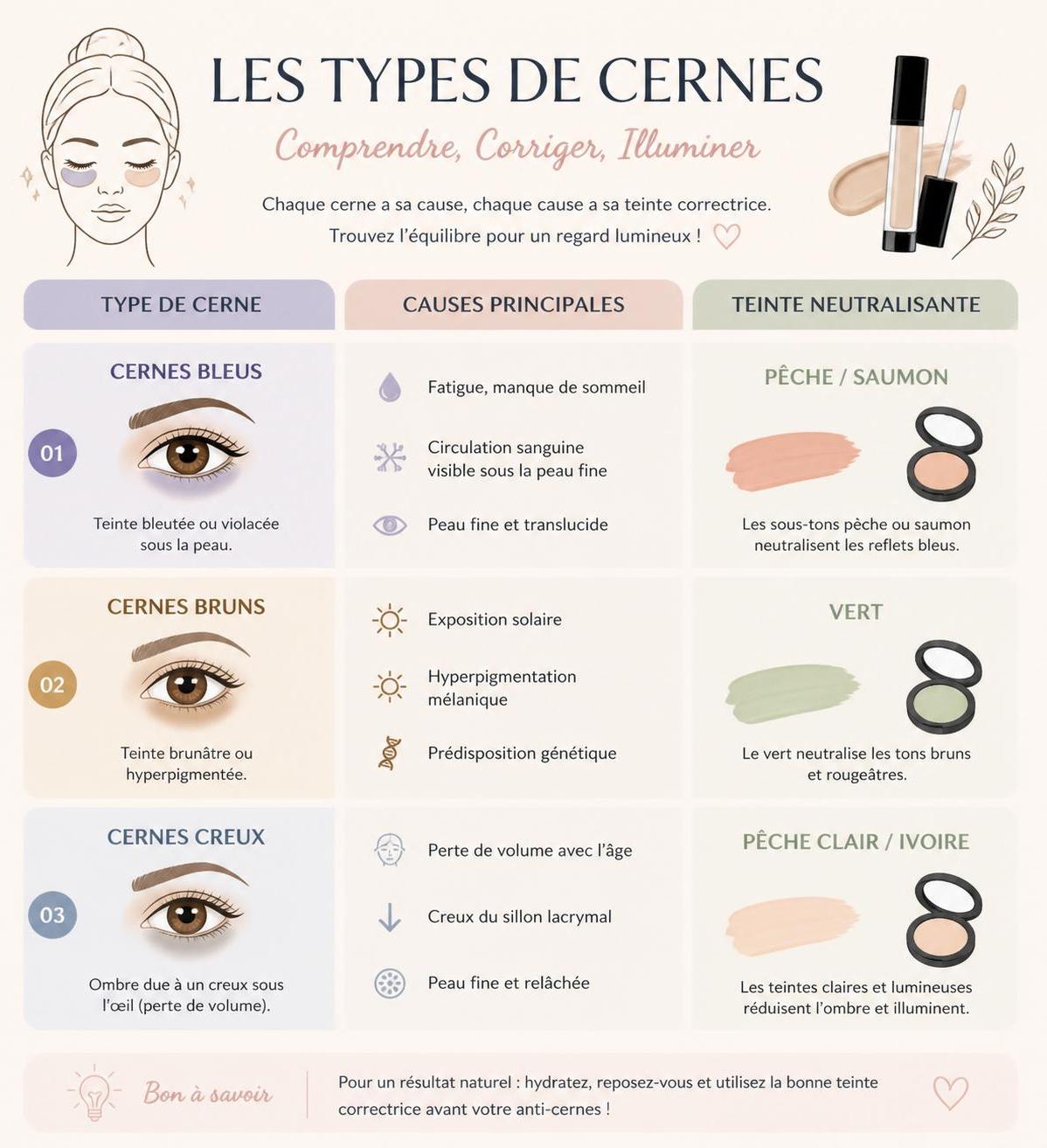 découvrez une méthode surprenante pour éliminer efficacement les cernes marqués sans utiliser de correcteur ni de fond de teint, et retrouvez un regard frais et lumineux naturellement.