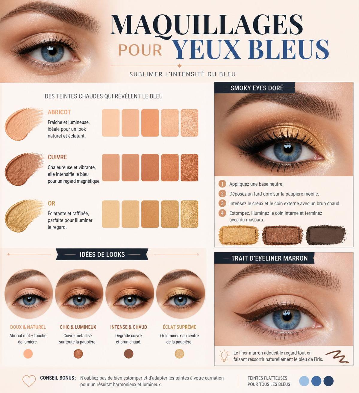 découvrez quel maquillage choisir pour sublimer la couleur de vos yeux et les faire ressortir naturellement.