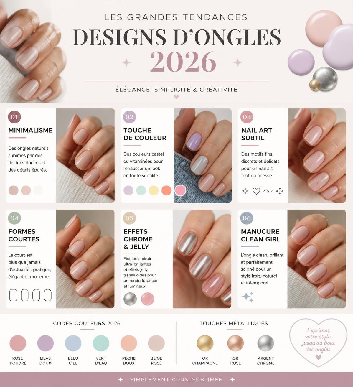 découvrez les 50 designs d'ongles tendance à adopter en 2026 pour un style facile et chic. inspirez-vous des meilleures idées pour sublimer vos mains cet an !