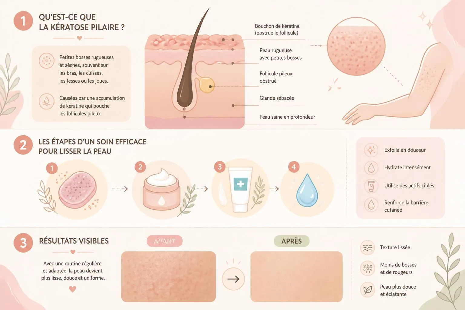 Kératose pilaire : soins et crèmes efficaces pour lisser la peau découvrez les meilleurs soins et crèmes efficaces pour traiter la kératose pilaire et obtenir une peau lisse et douce. conseils pratiques pour une peau saine au quotidien.