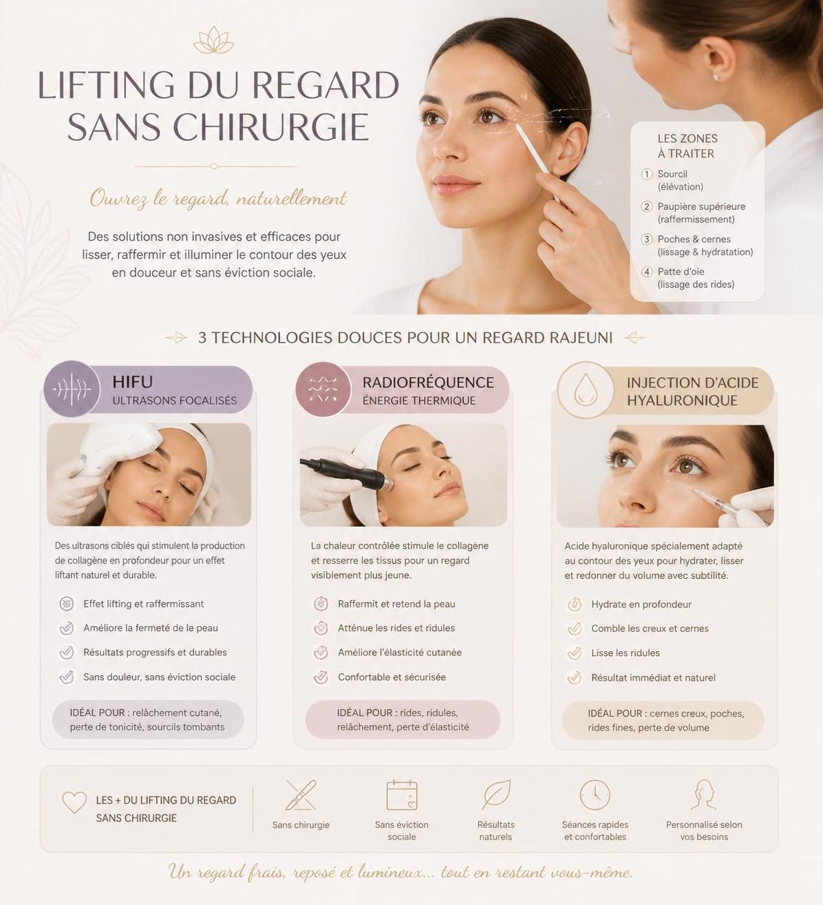 découvrez les alternatives non invasives pour un lifting du regard en 2026, afin d'embellir votre regard sans recours à la chirurgie.