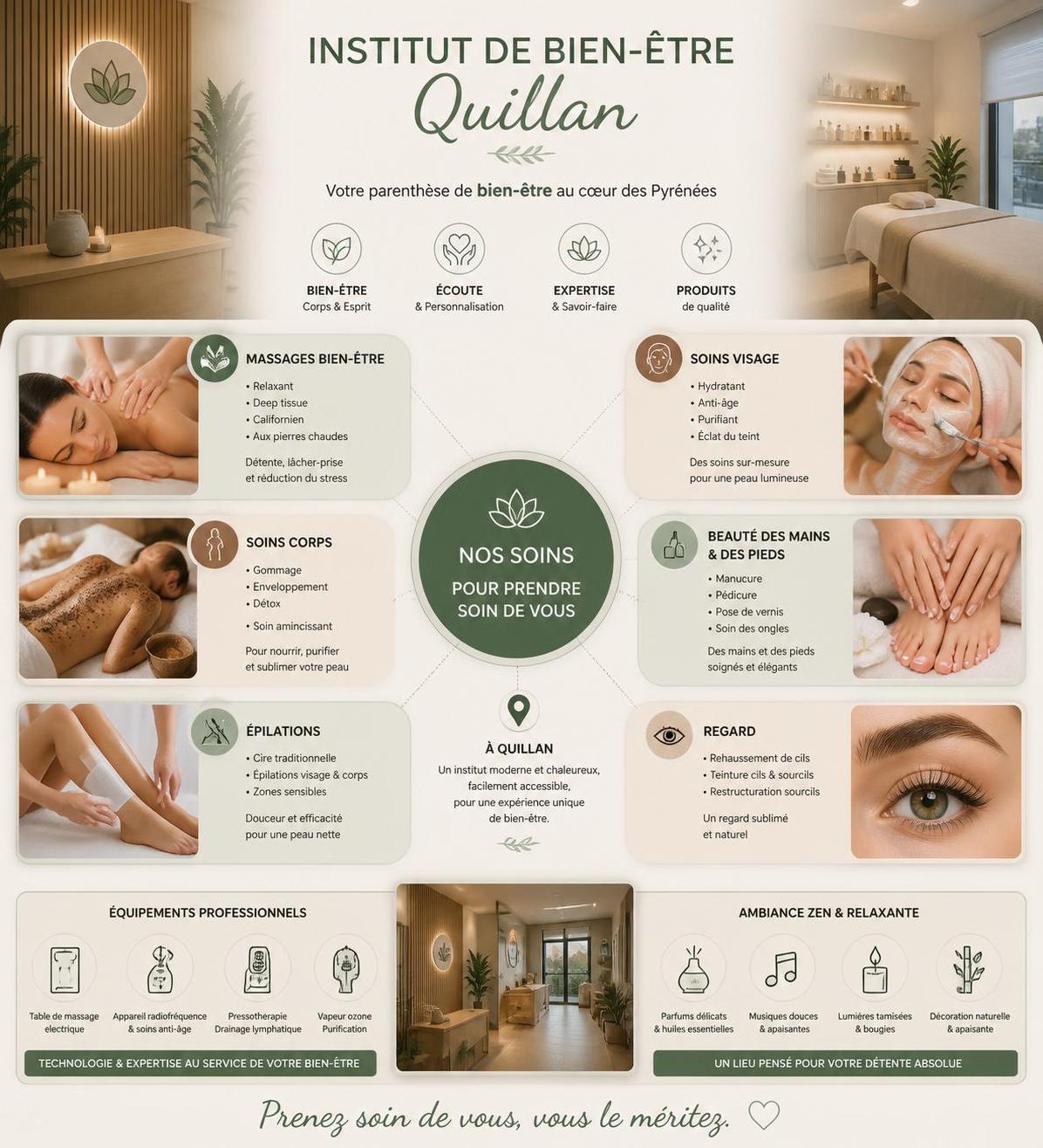découvrez beauté d’âme à quillan, un espace de bien-être unique où sérénité et beauté s’unissent pour revitaliser corps et esprit.