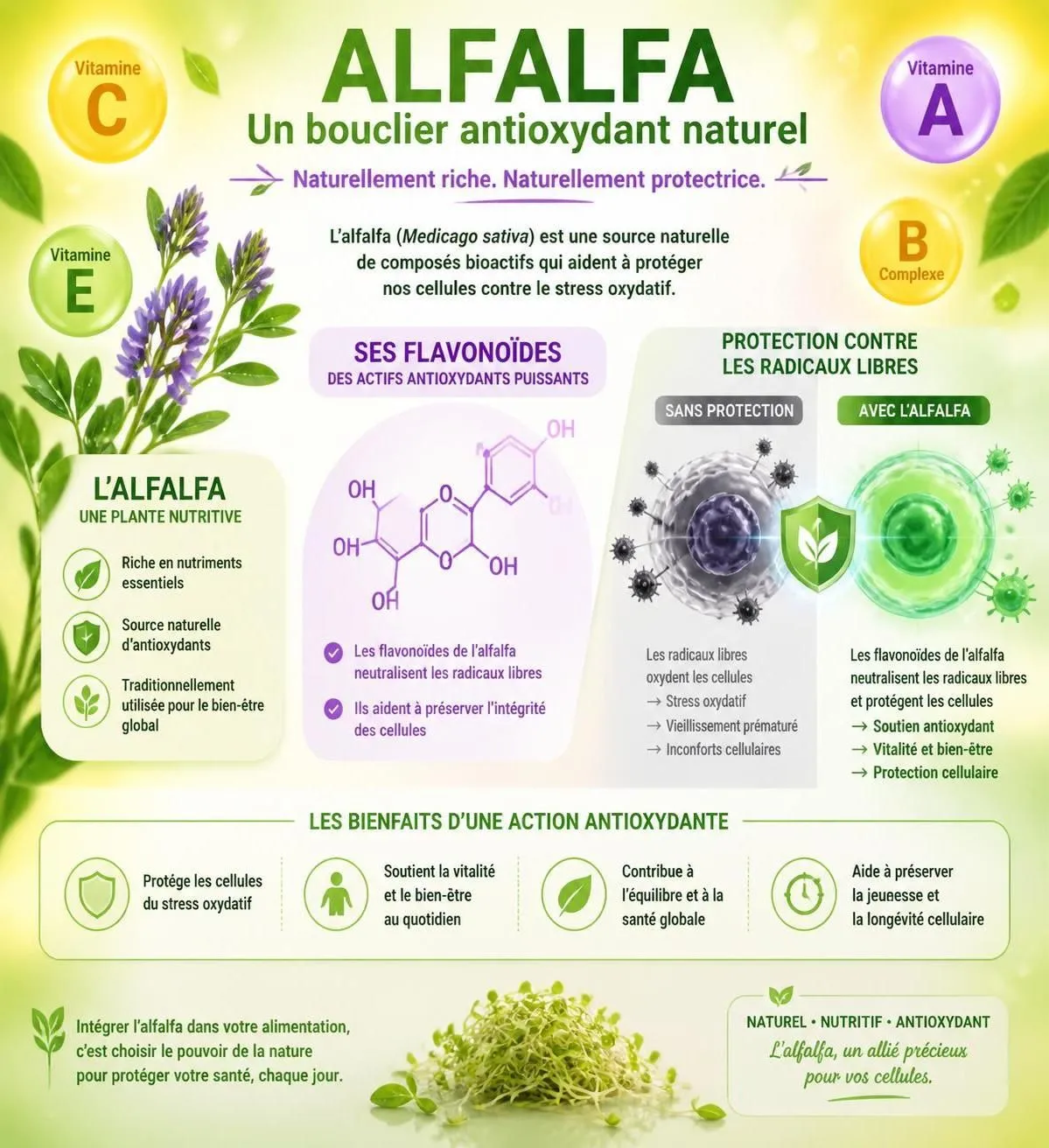 découvrez les bienfaits nutritionnels de l'alfalfa et apprenez comment l'intégrer facilement dans votre alimentation quotidienne pour une santé optimale.