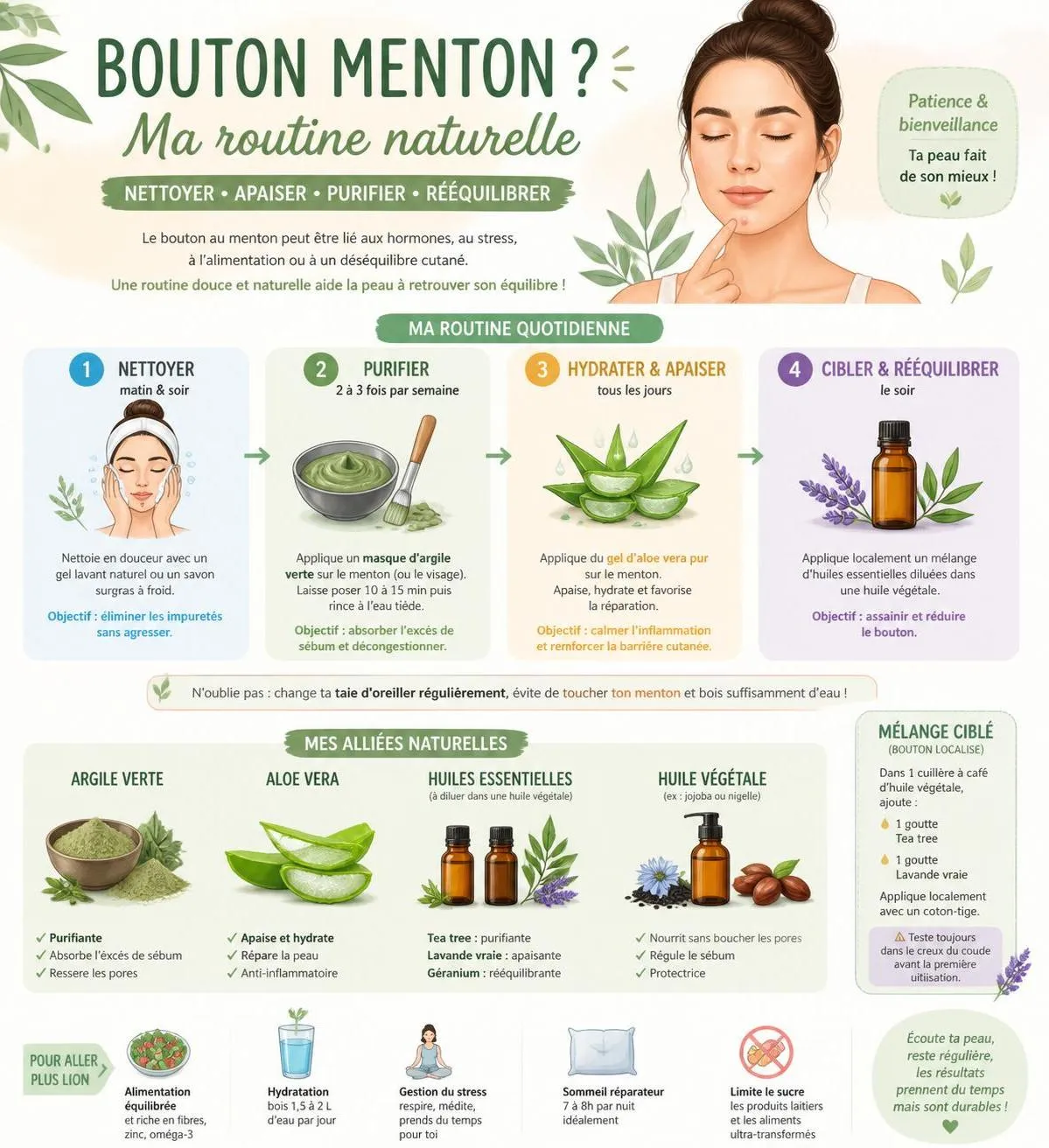 découvrez les causes hormonales du bouton sur le menton et explorez des traitements naturels efficaces pour une peau saine et éclatante.