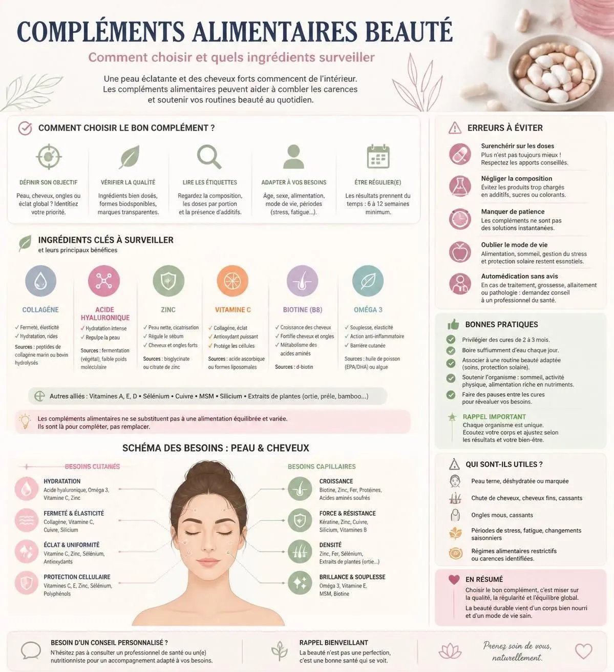 découvrez comment choisir les compléments alimentaires beauté adaptés à vos besoins et identifiez ceux à éviter pour une peau éclatante et une santé optimale.