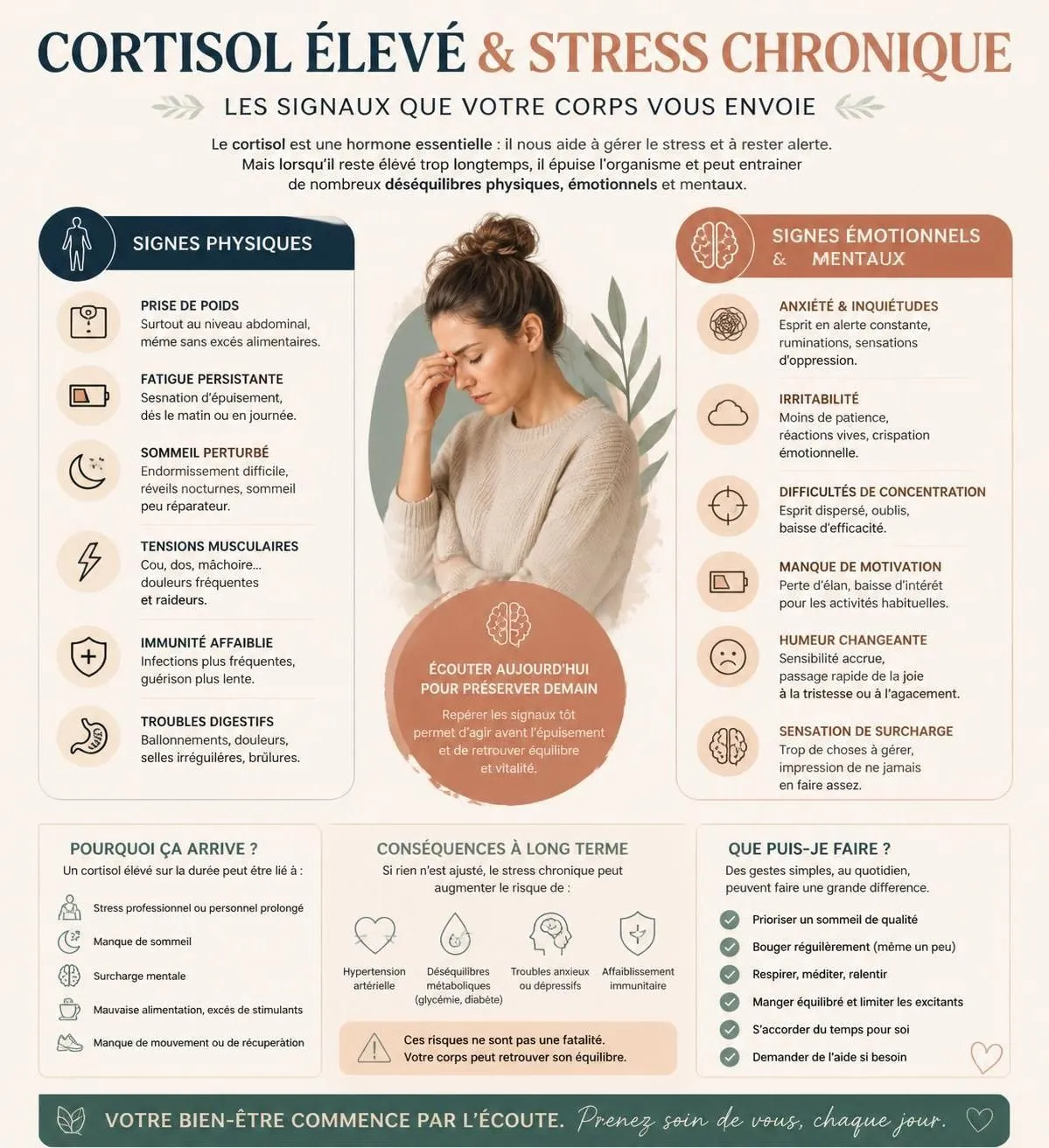 découvrez des méthodes naturelles pour réduire votre taux de cortisol et mieux gérer le stress chronique au quotidien.