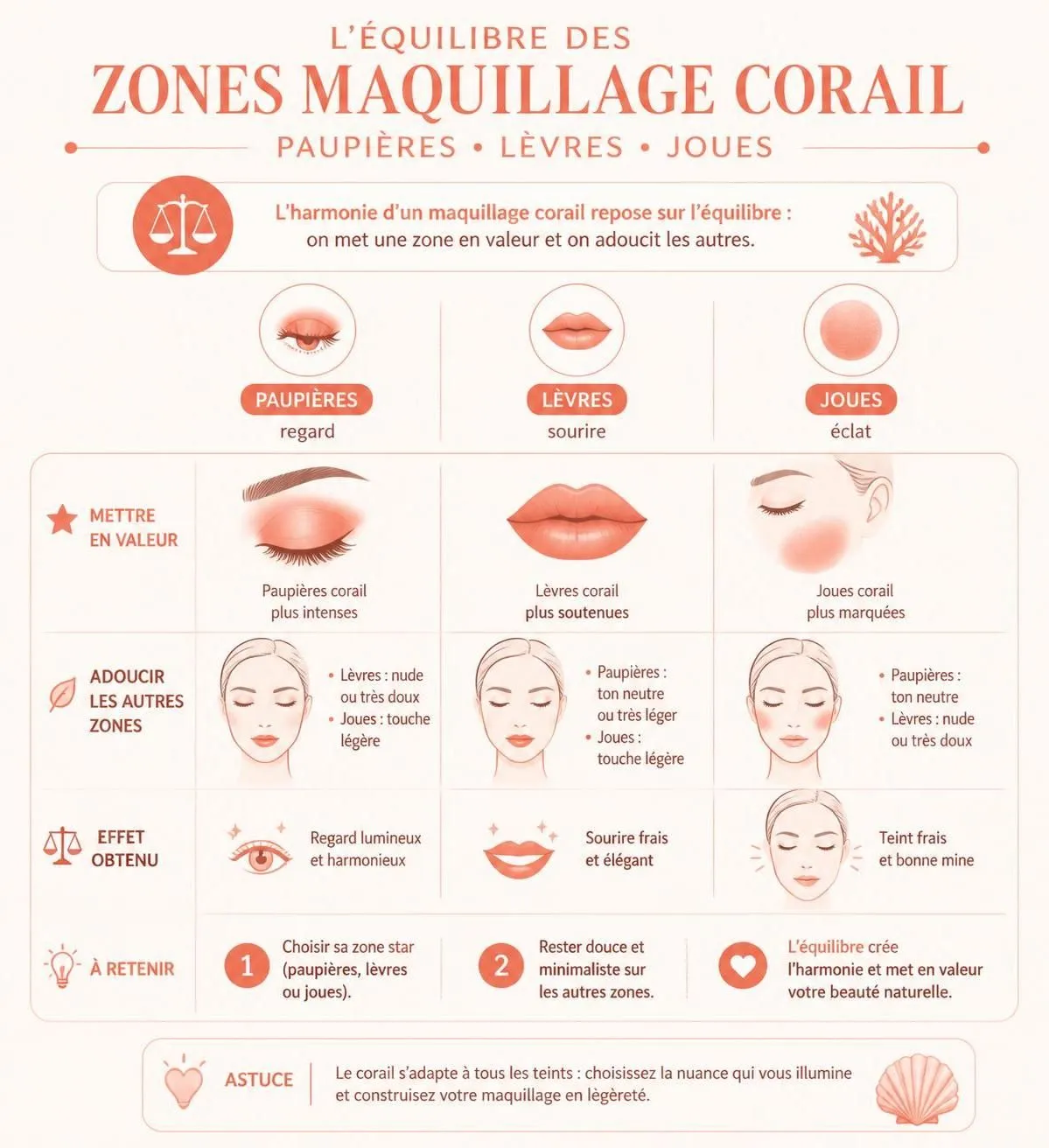 découvrez comment adopter la couleur corail en maquillage en fonction de votre teint pour un look éclatant et harmonieux.