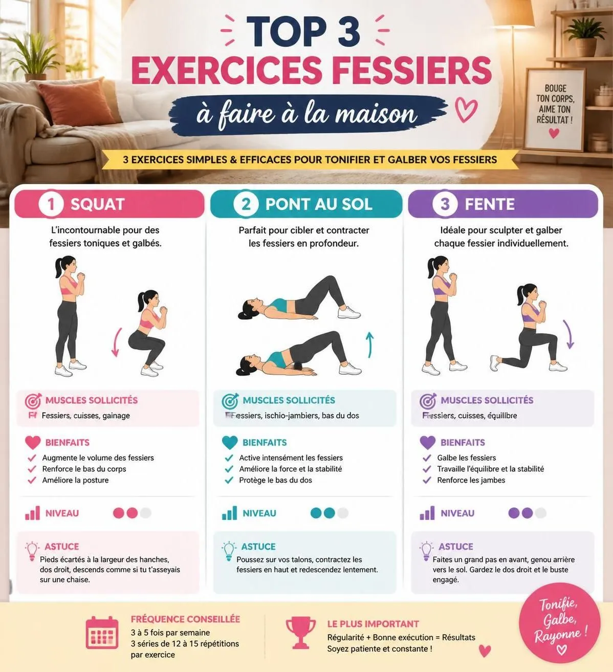découvrez les 12 meilleurs exercices de fessiers à faire chez vous pour tonifier et renforcer vos muscles efficacement sans matériel.