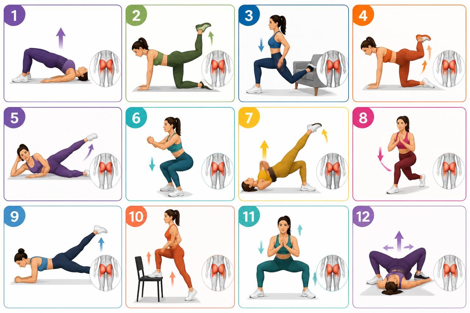 découvrez les 12 meilleurs exercices fessiers à faire à la maison pour tonifier et sculpter vos muscles efficacement, sans matériel.