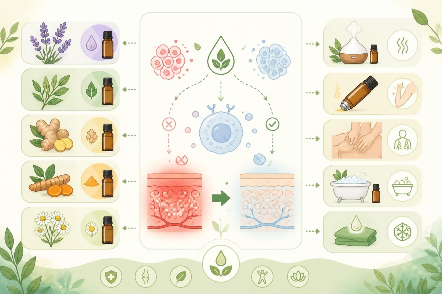 Huiles essentielles anti-inflammatoires : les meilleures et leurs usages découvrez les meilleures huiles essentielles anti-inflammatoires et apprenez comment les utiliser efficacement pour soulager douleurs et inflammations naturellement.