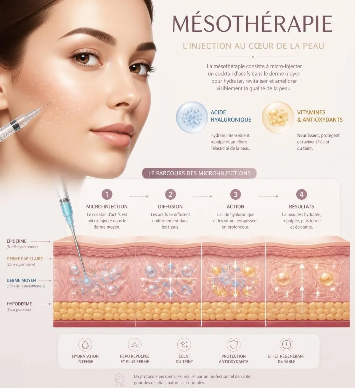découvrez le protocole complet, les résultats attendus et les tarifs de la mésothérapie visage en 2026 pour une peau éclatante et rajeunie.