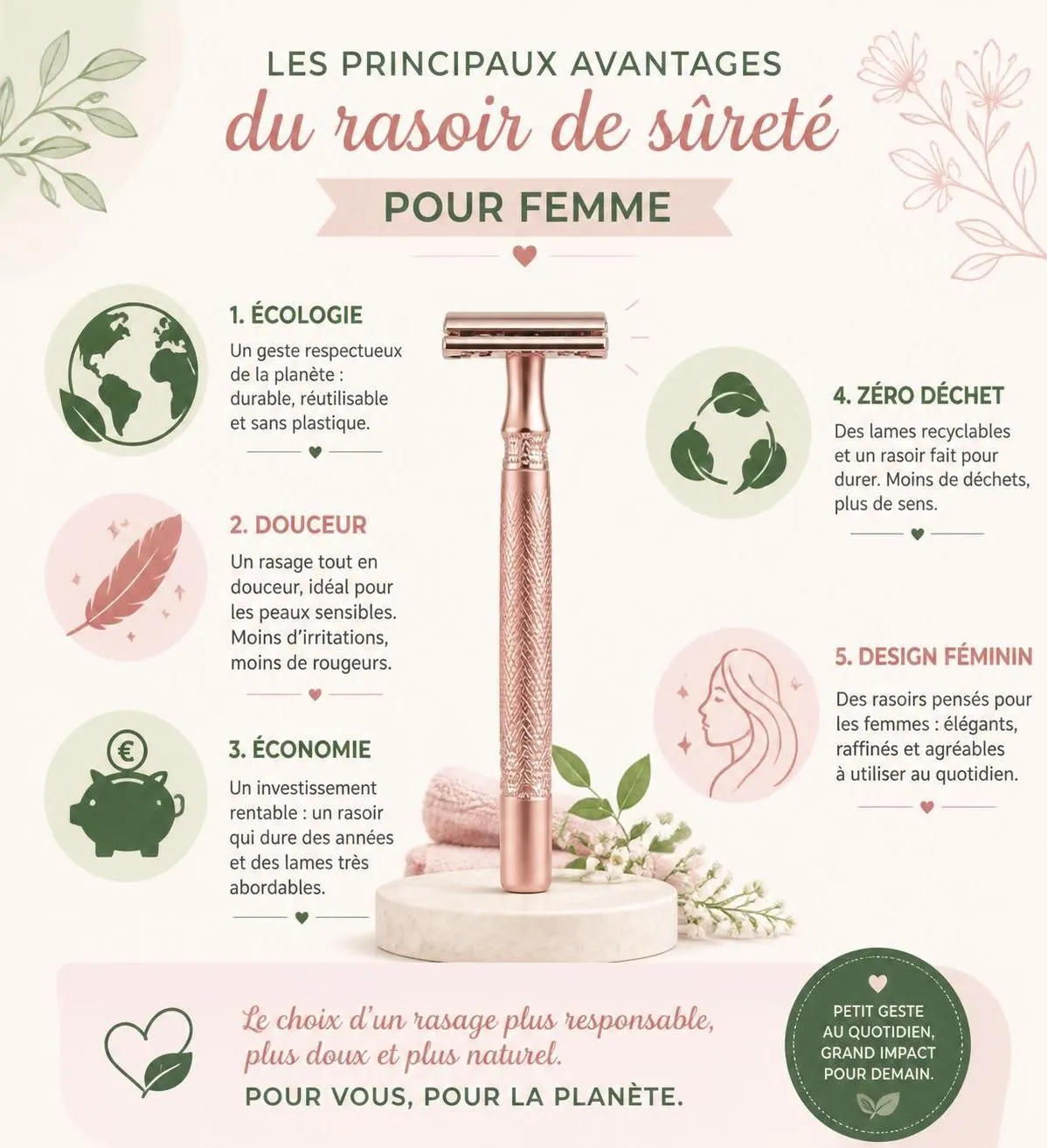 découvrez pourquoi adopter un rasoir de sûreté pour femme et comment bien choisir votre premier rasoir pour une peau douce et protégée.