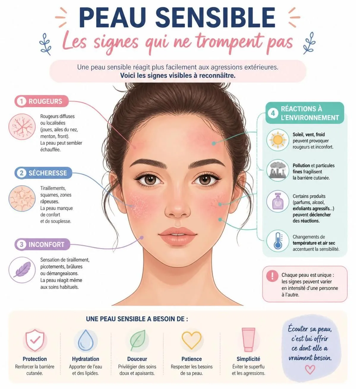 découvrez une routine soin visage spécialement conçue pour les peaux sensibles, avec des étapes simples et des produits adaptés pour apaiser et protéger votre peau au quotidien.
