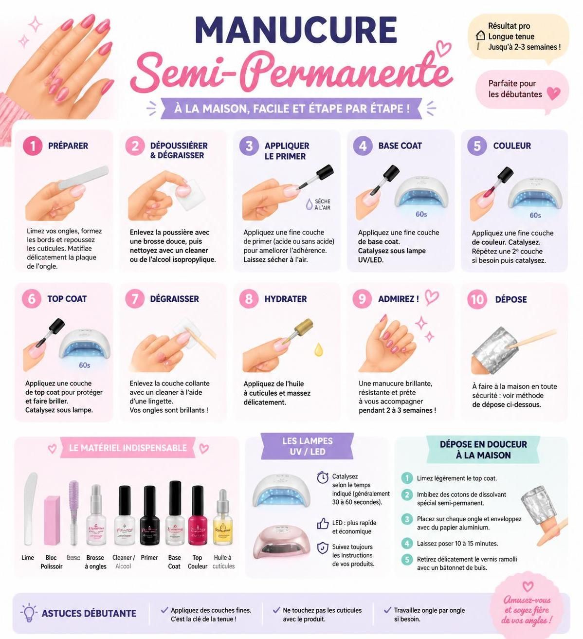découvrez nos conseils pour choisir la meilleure marque de vernis semi-permanent et la méthode de pose idéale pour les débutantes en manucure.