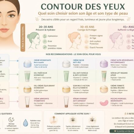découvrez comment choisir le contour des yeux idéal en fonction de votre âge et de votre type de peau pour un regard frais et éclatant.