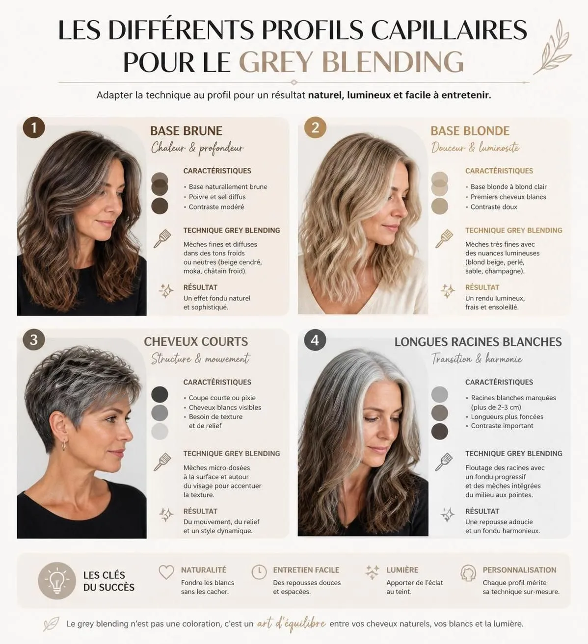 découvrez comment réussir votre transition vers les cheveux gris ou blancs avec style grâce à la technique du grey blending. astuces, conseils et soins pour un look naturel et élégant.