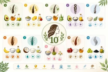 découvrez les 10 meilleures recettes naturelles de masques capillaires maison adaptées à chaque type de cheveux pour des soins efficaces et personnalisés.