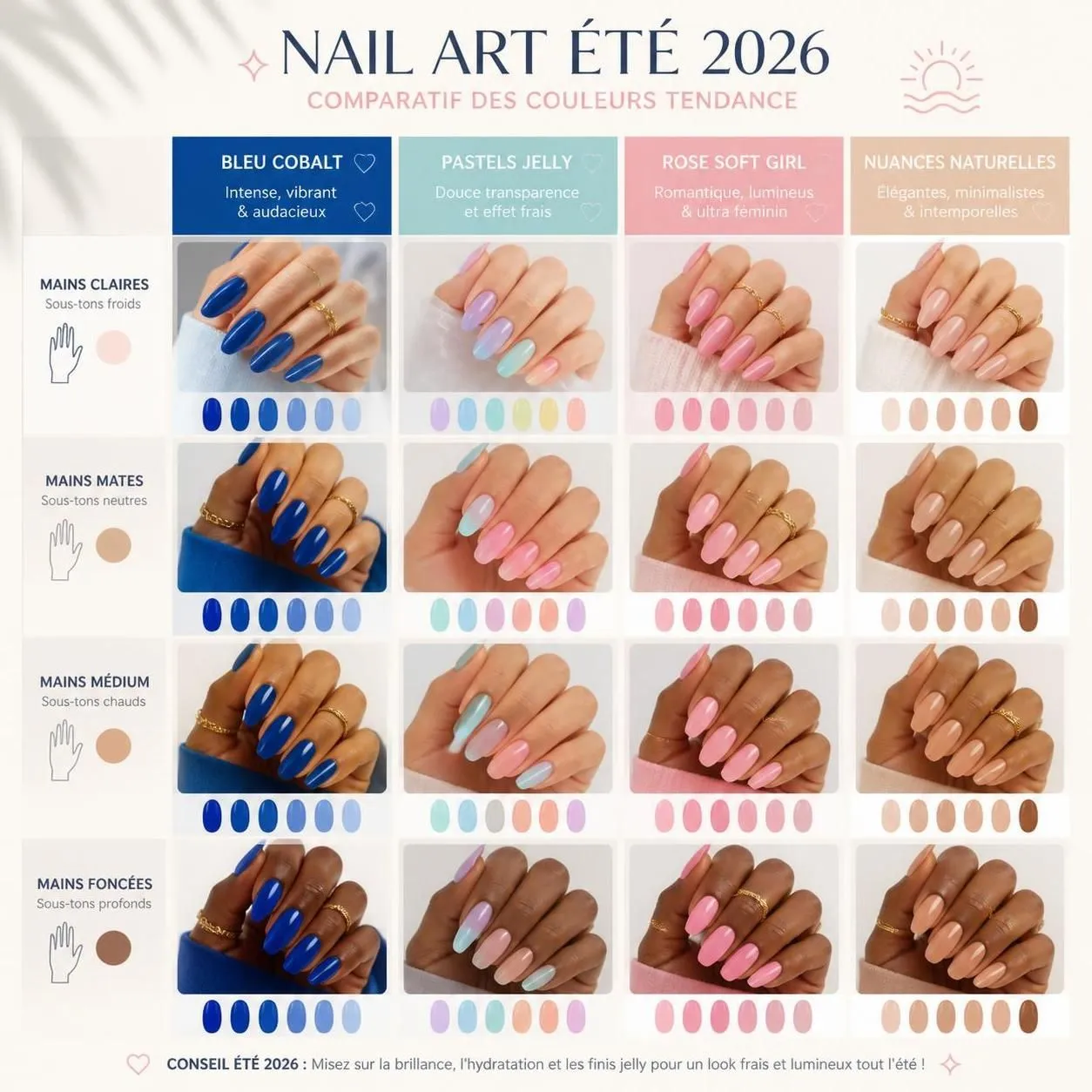 découvrez les 10 designs de nail art colorés les plus tendance pour l'été 2026 et adoptez les styles incontournables de la saison pour des ongles éclatants et modernes.