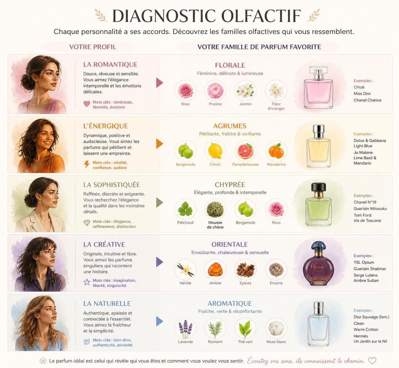 découvrez comment choisir votre eau de parfum féminine en fonction de votre personnalité et de vos envies pour un parfum qui vous ressemble parfaitement.