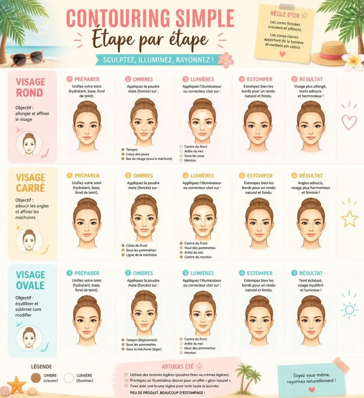 découvrez le contouring pour débutantes avec notre guide étape par étape pour sculpter votre visage et sublimer votre beauté cet été.