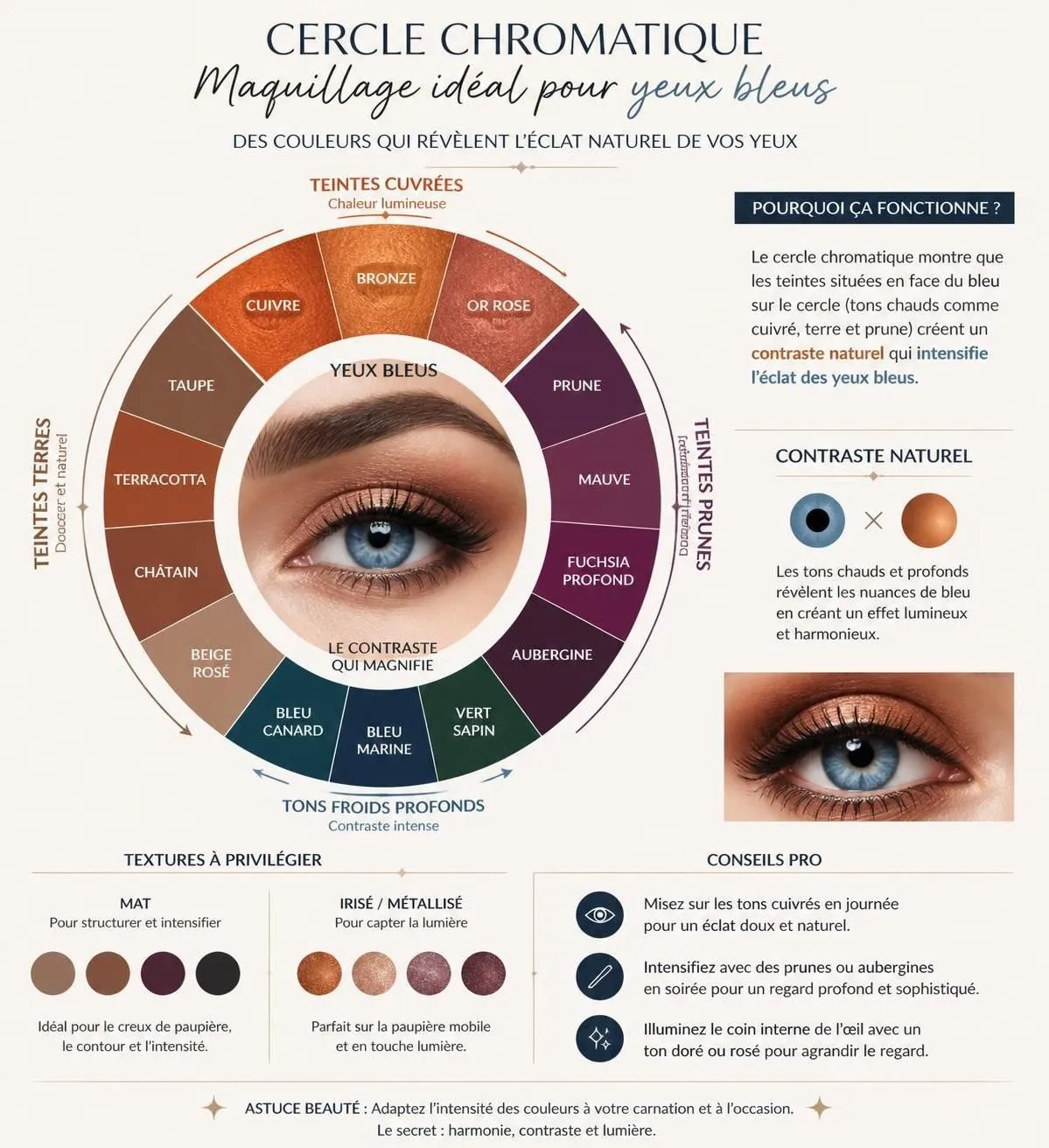 découvrez les meilleures couleurs et combinaisons de maquillage pour sublimer les yeux bleus et faire ressortir votre regard avec élégance.