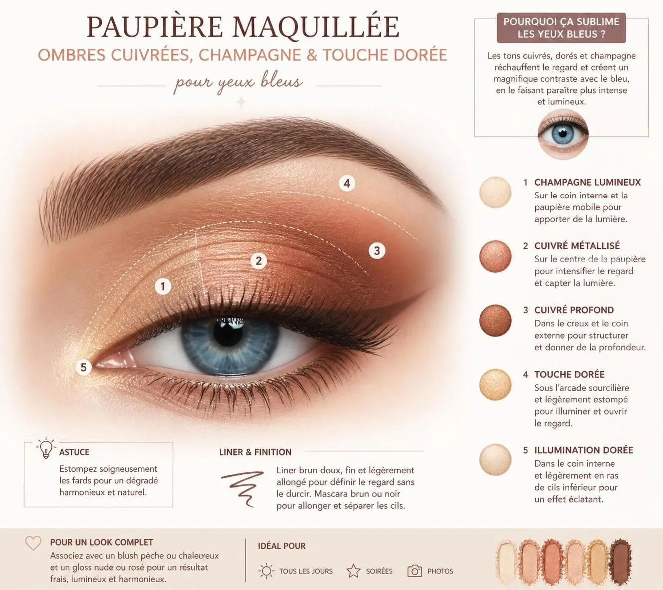 découvrez les meilleures couleurs et combinaisons de maquillage pour sublimer les yeux bleus et faire ressortir la beauté unique de votre regard.