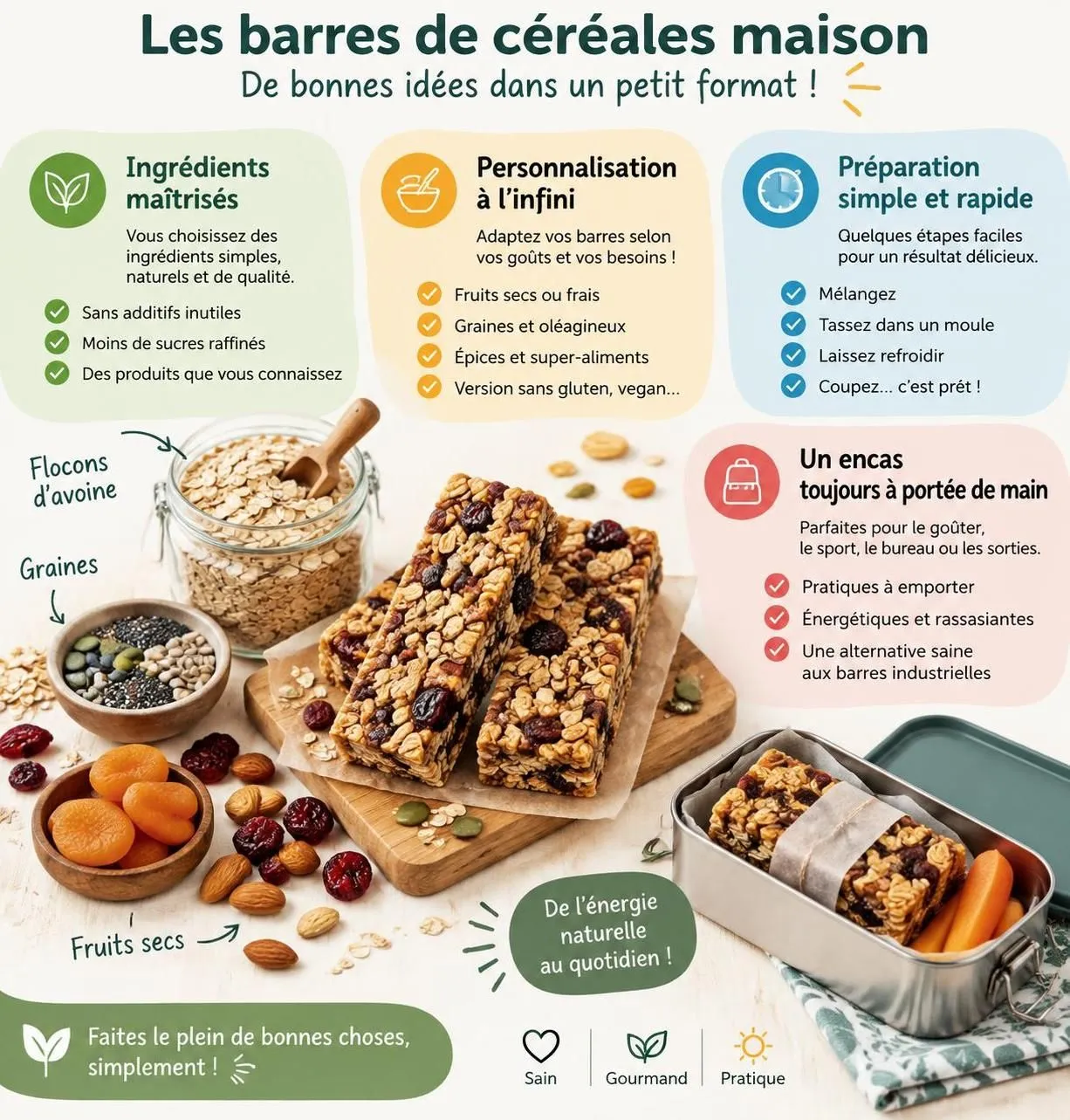 découvrez des recettes faciles de barres de céréales maison, saines et rassasiantes, parfaites pour un encas gourmand à emporter.