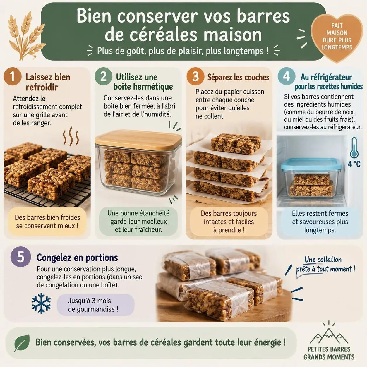 préparez facilement des barres de céréales maison avec nos recettes simples : des encas sains, gourmands et rassasiants à emporter partout.