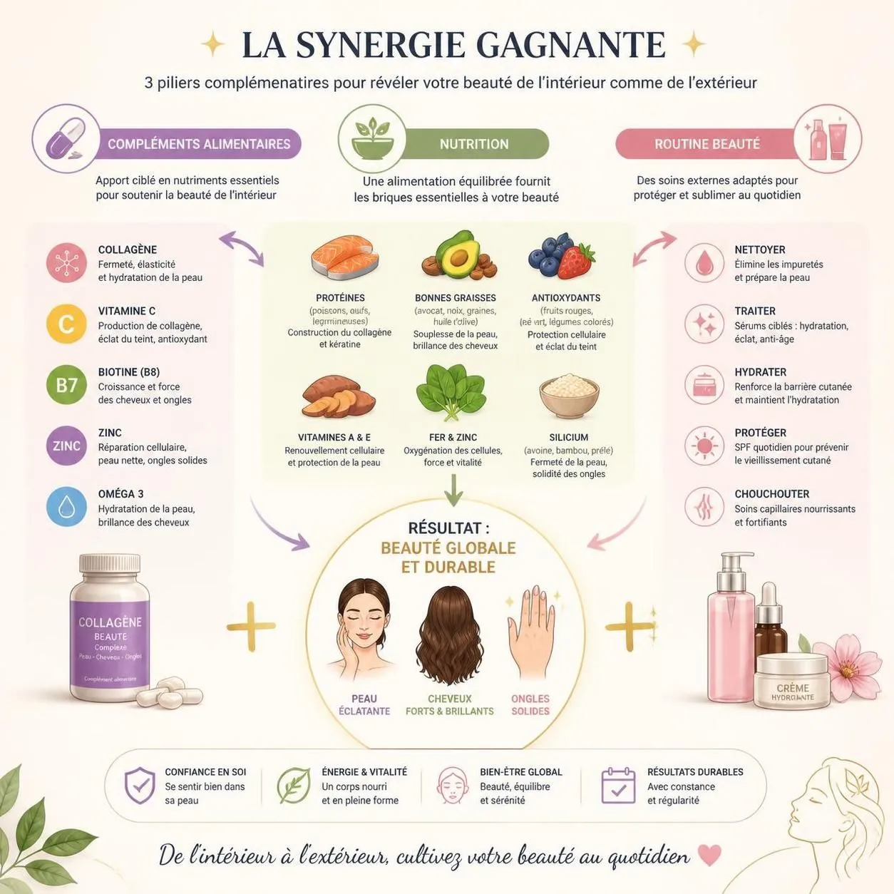 découvrez quels compléments beauté sont efficaces et apprenez à les associer en toute sécurité pour sublimer votre peau, vos cheveux et vos ongles.