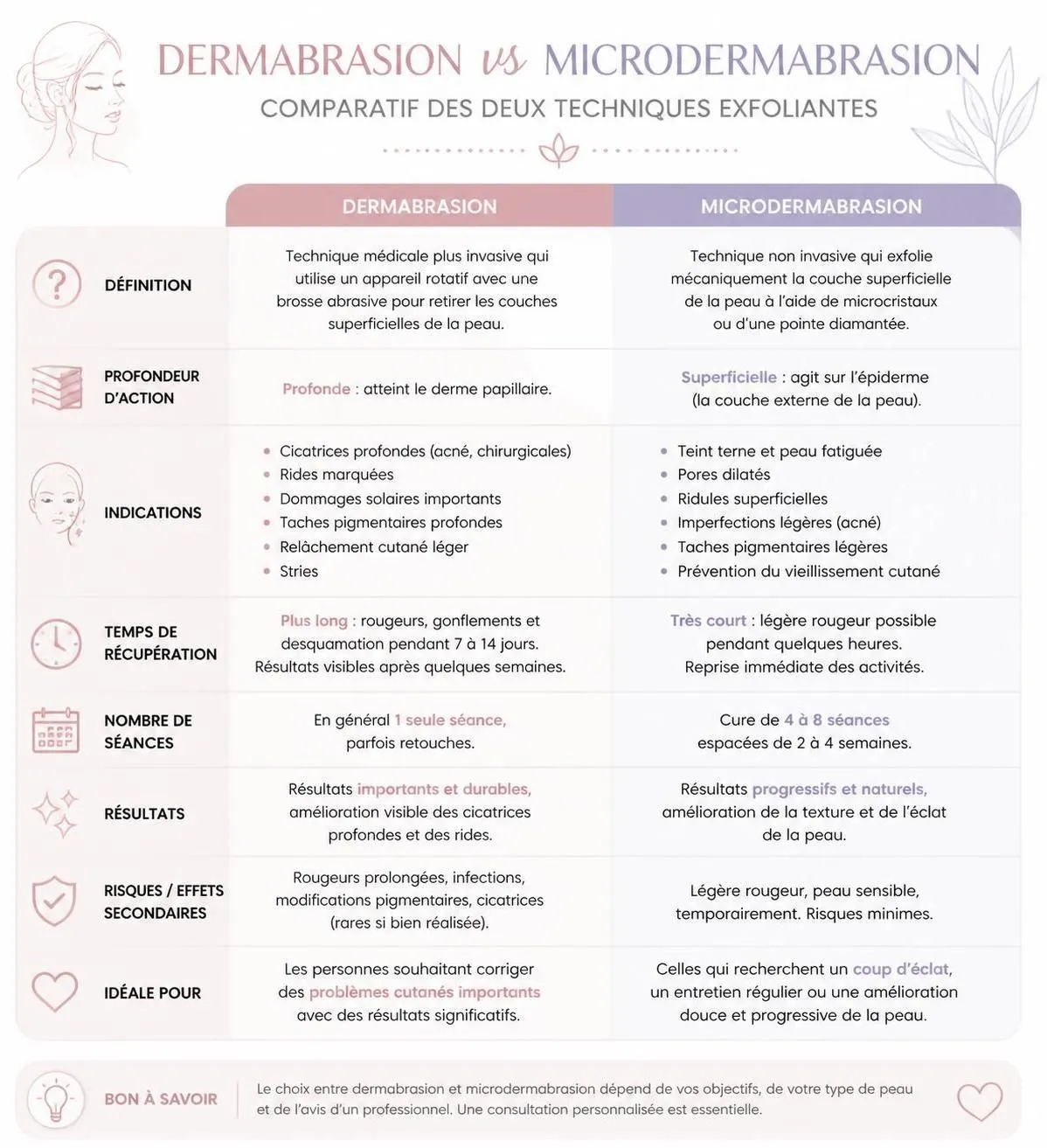 découvrez tout ce qu'il faut savoir sur la dermabrasion et la microdermoabrasion avant de réserver votre séance en cabinet : techniques, avantages, précautions et conseils pour un soin optimal.