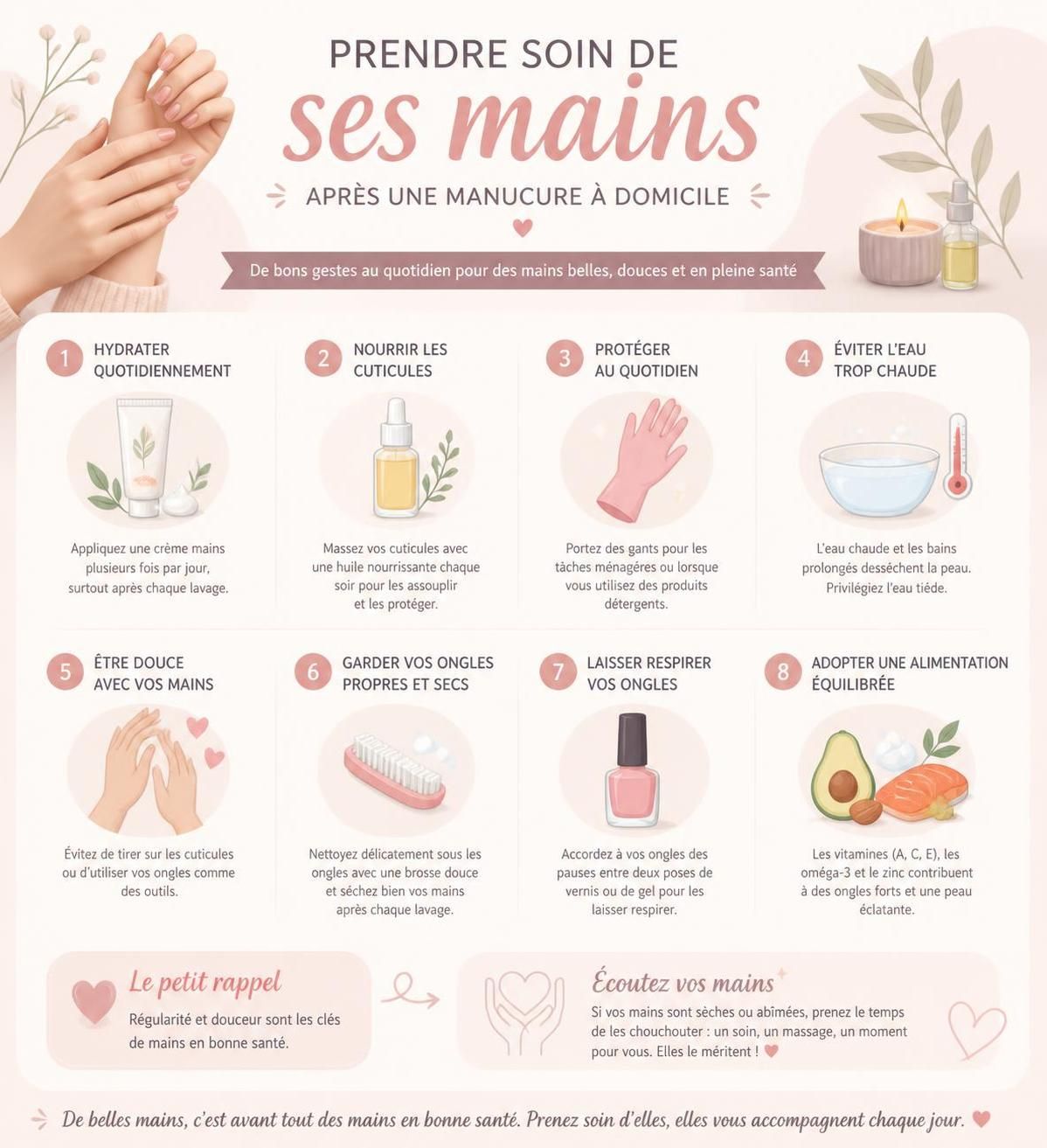 découvrez comment réaliser une manucure à domicile parfaite grâce à nos étapes détaillées pour un résultat professionnel digne d'un salon, sans avoir à vous déplacer.