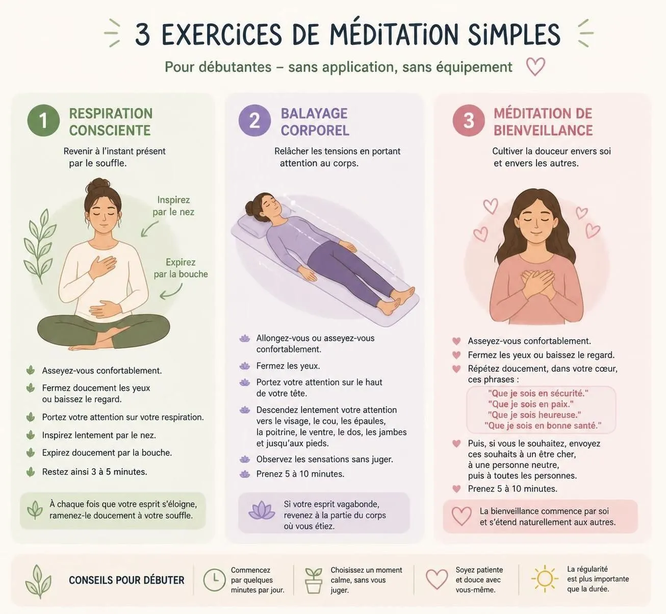 découvrez une méthode simple et accessible pour commencer la méditation sans besoin d'appareil ni gadget, idéale pour les débutantes souhaitant se relaxer facilement.
