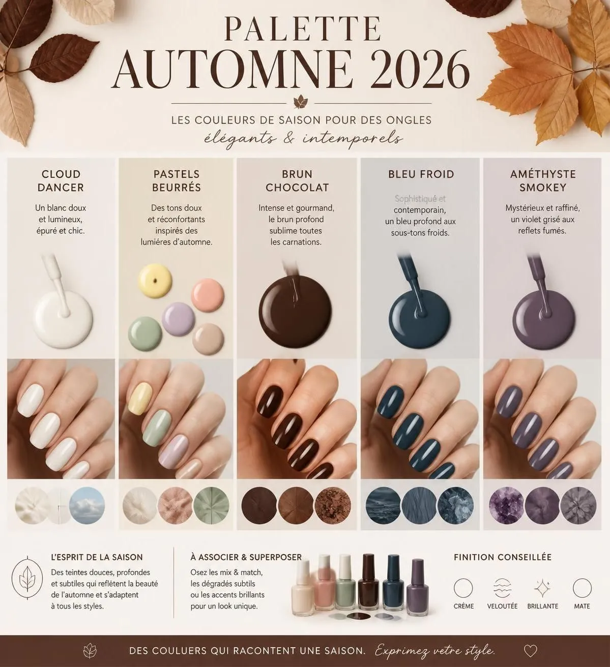 découvrez les tendances ongles automne 2026 : les couleurs chaudes et les textures originales à adopter pour une manucure parfaite cette saison.