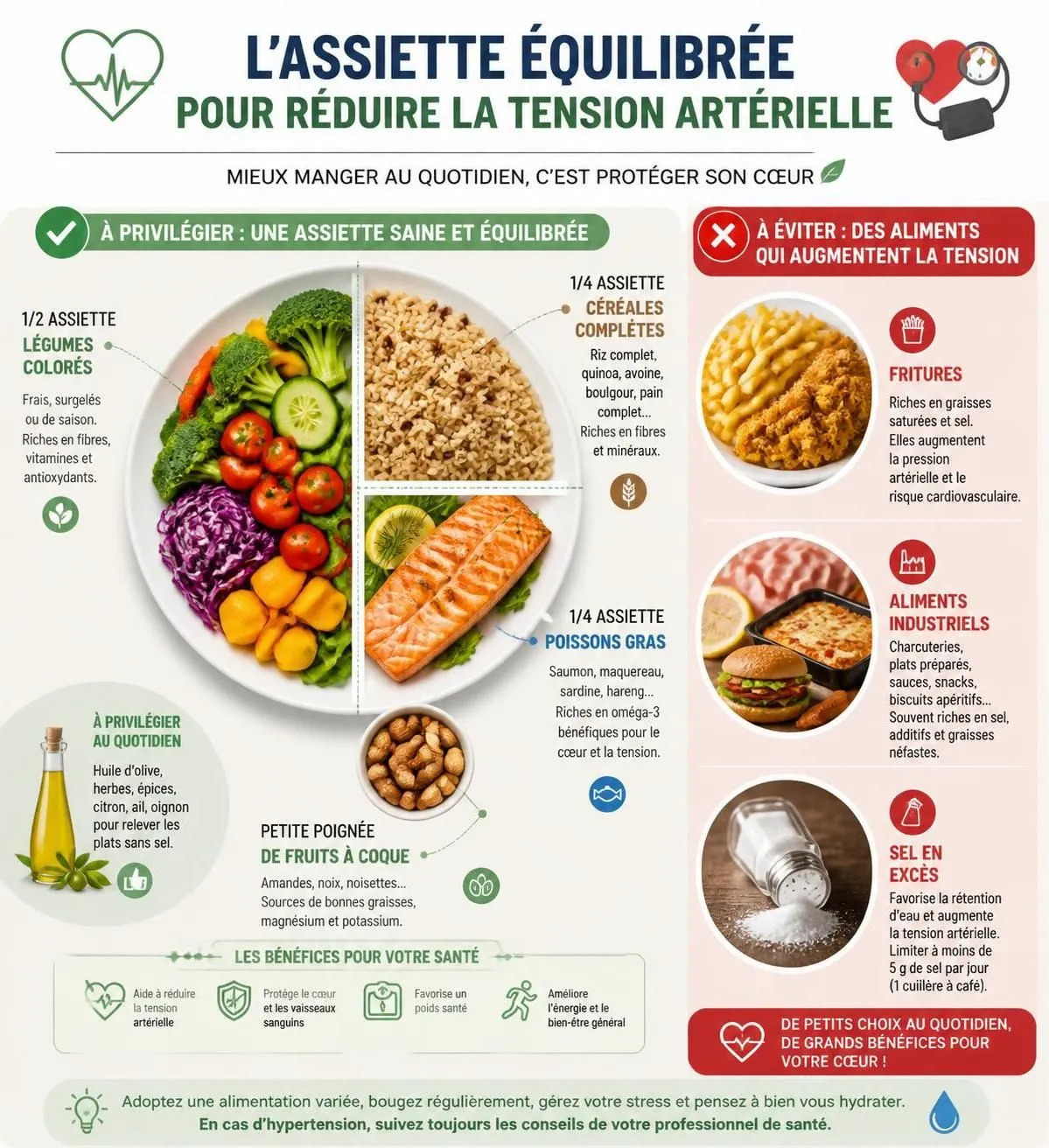découvrez comment réguler votre tension artérielle grâce à une alimentation adaptée : les aliments à privilégier et ceux à éviter pour maintenir une bonne santé cardiovasculaire.