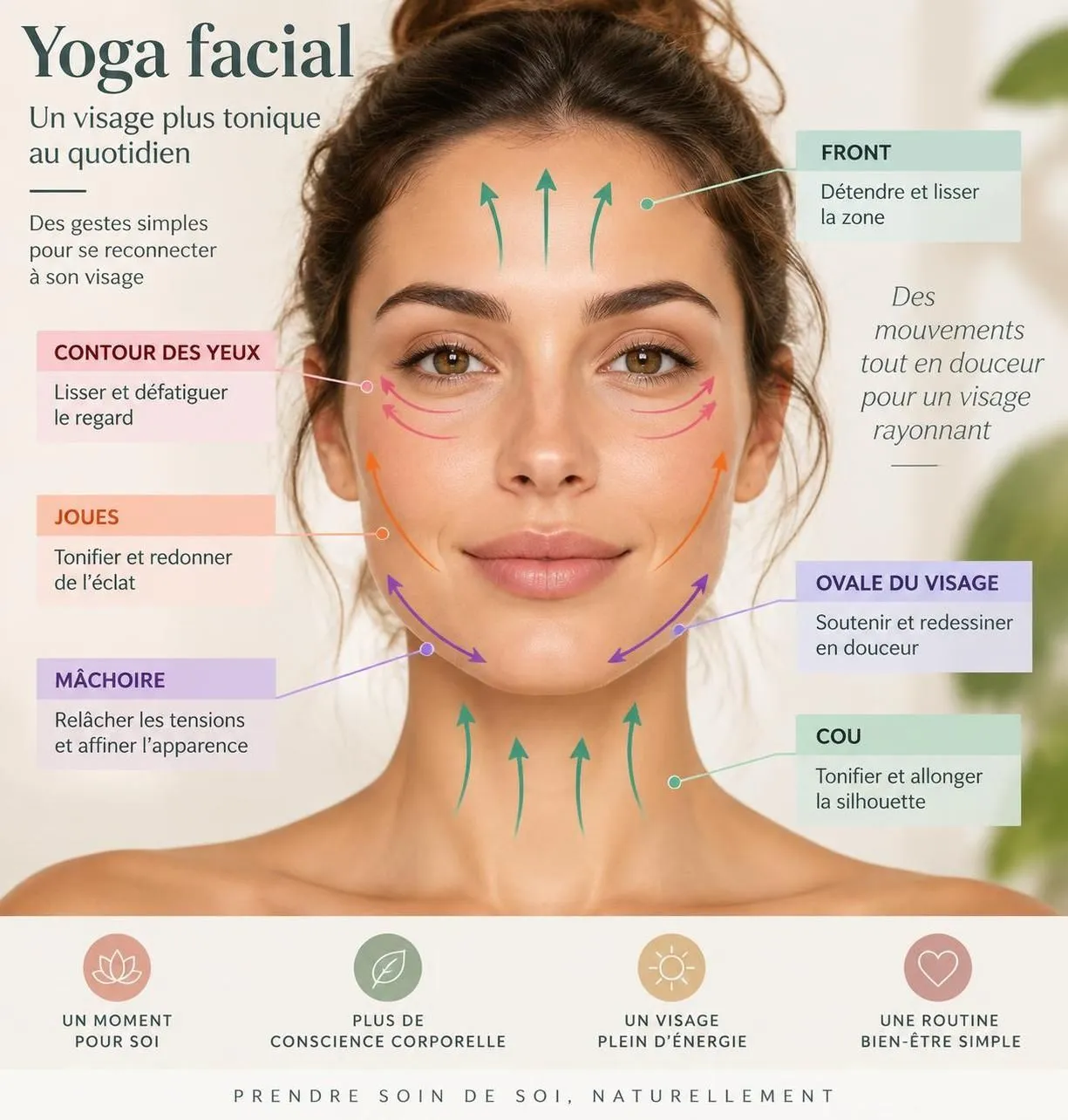 découvrez les exercices de yoga facial pour tonifier votre visage naturellement, détendre vos traits et prendre soin de votre peau sans dépenser.