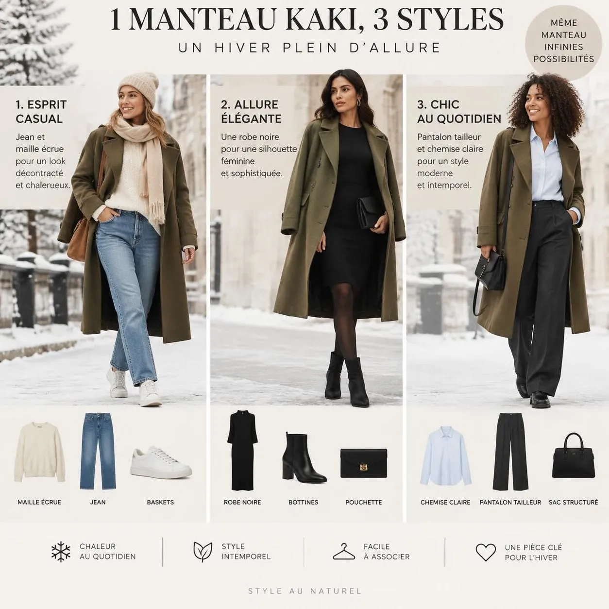 découvrez le kaki, couleur phare de l’hiver 2026-2027, et nos conseils pour l’adopter facilement dans votre garde-robe.
