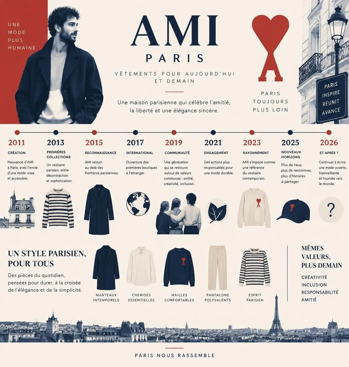 découvrez l’histoire d’ami paris, ses pièces iconiques et nos conseils pour adopter le style décontracté chic de la maison parisienne en 2026.