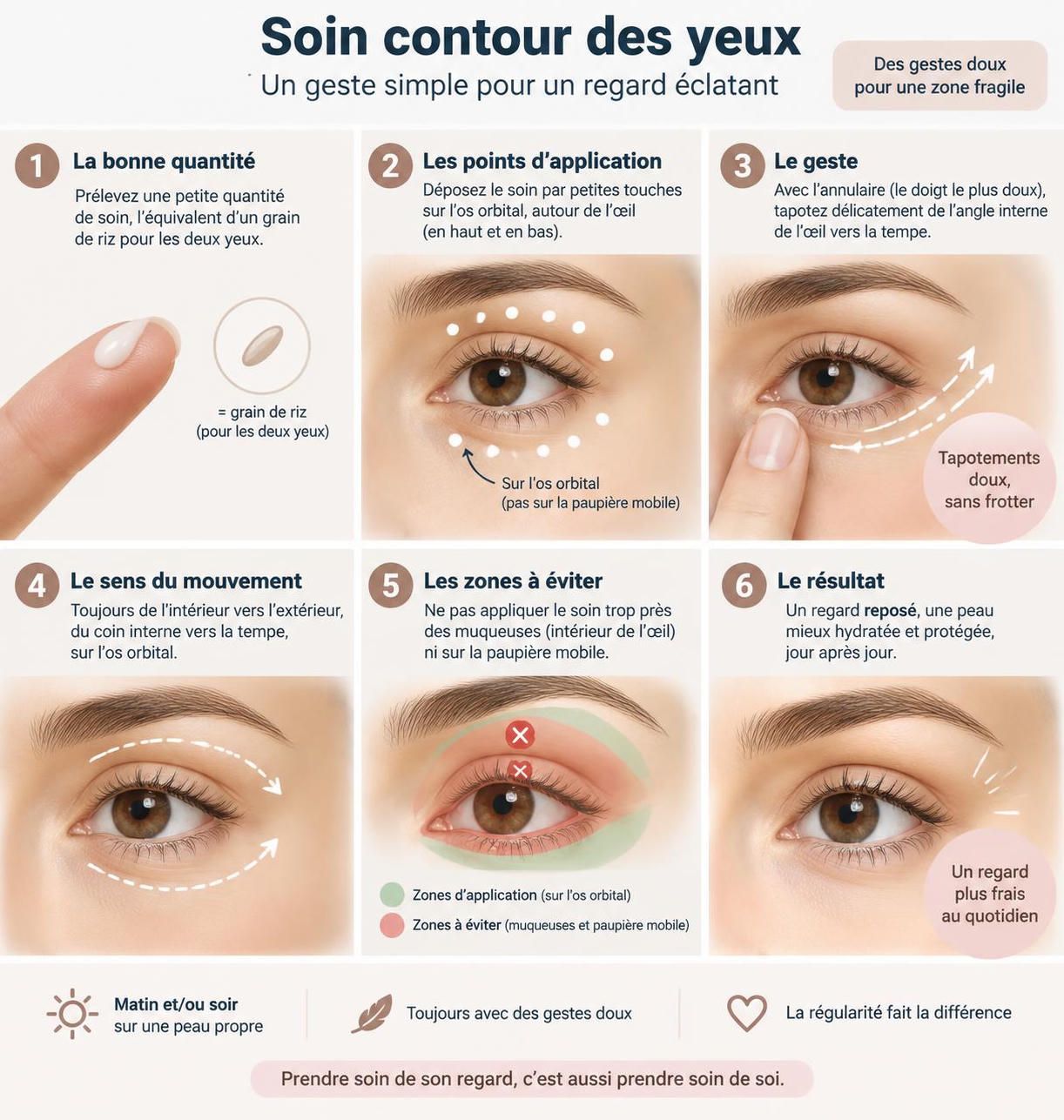 découvrez les actifs anti-âge les plus efficaces pour le contour des yeux et les bons gestes pour les appliquer afin de lisser rides et ridules.